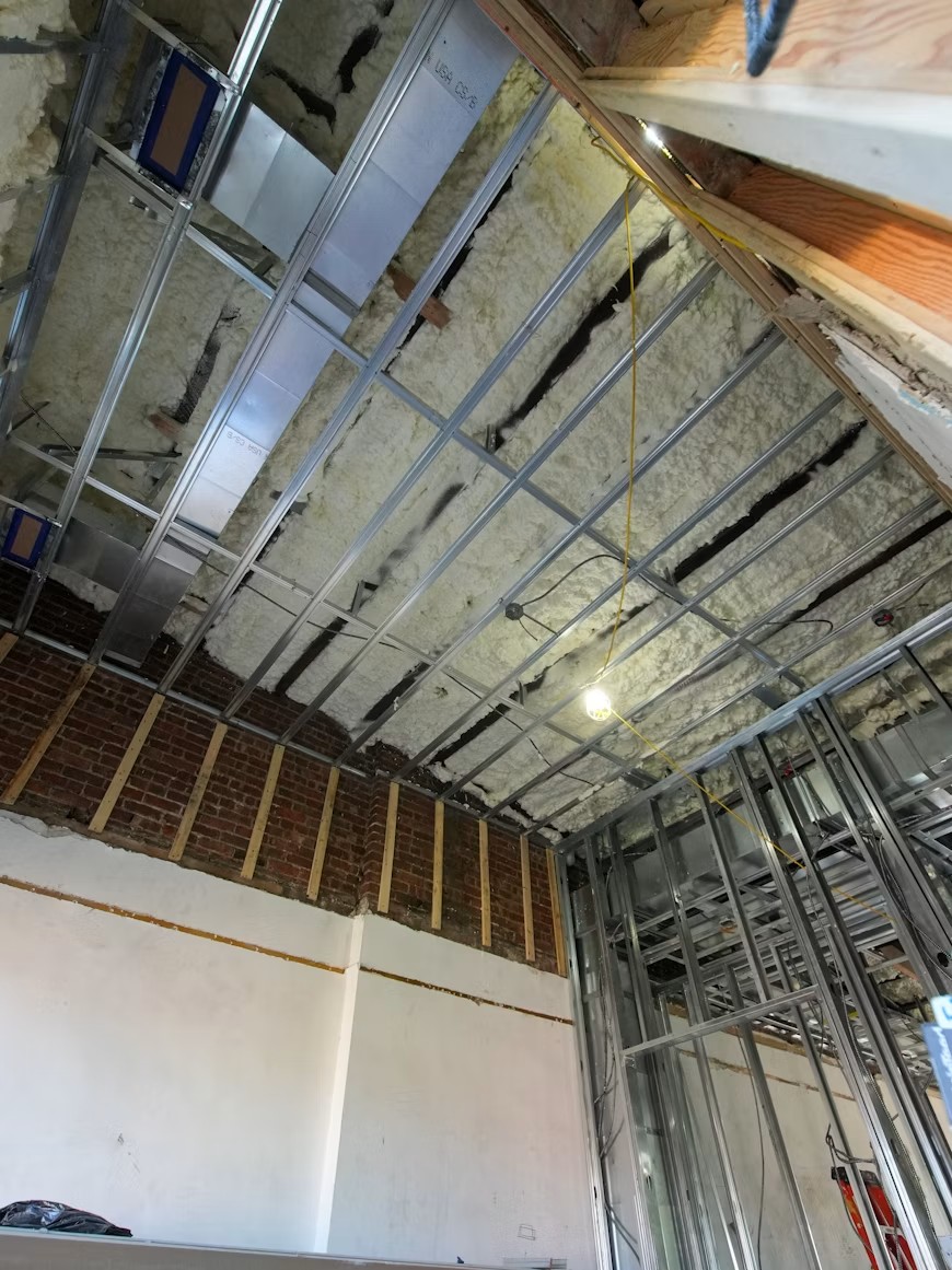 Insulation and framing during an energy-efficient home renovation